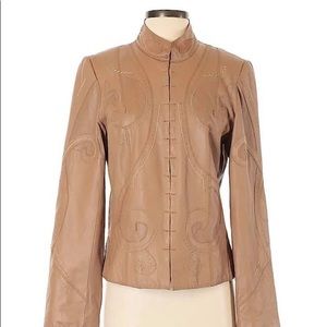 EMMA HOPE Size S supersoft embroidered Leather jacket in Excellent condition